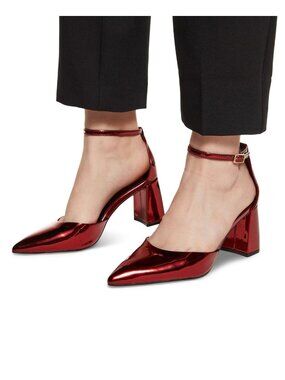 ALDO JanHeeled Sandal Red Women's Shoes Bordo Size 7 NEW